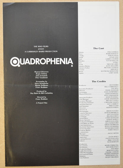 Quadrophenia Original 4 Page Cinema Exhibitors Campaign Press Book (UK)