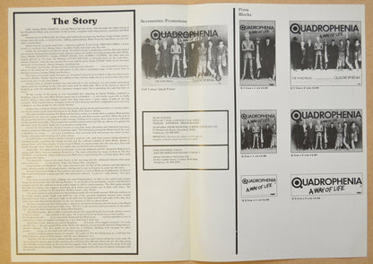 QUADROPHENIA Cinema Exhibitors Campaign Press Book - BACK 