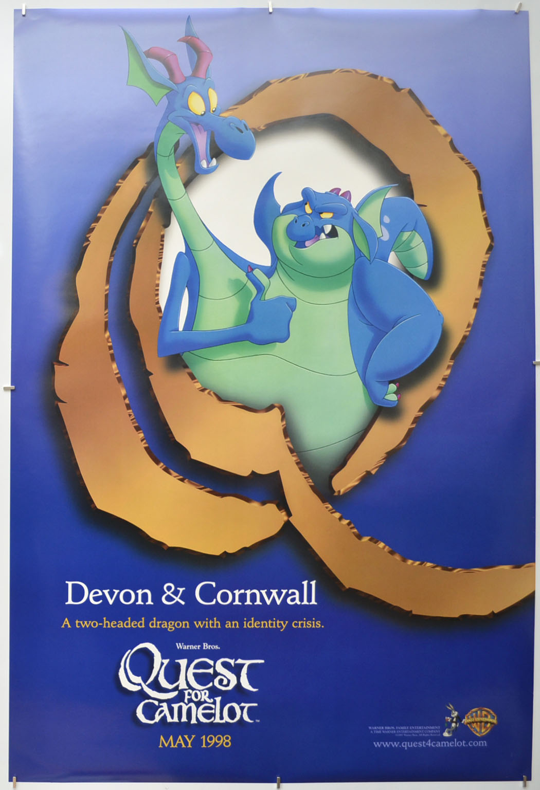 Quest For Camelot (a.k.a. The Magic Sword : Quest For Camelot) (Devon and Cornwall Teaser / Advance Version)  Original One Sheet Poster - Film Poster - Movie Poster