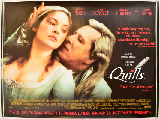 Quills Original Quad Poster - Film Poster - Movie Poster  