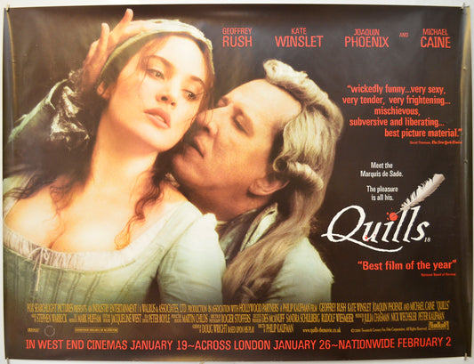 Quills Original Quad Poster - Film Poster - Movie Poster  