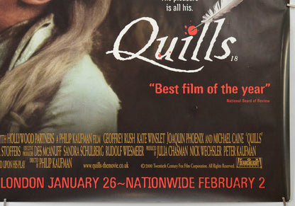 QUILLS (Bottom Right) Cinema Quad Movie Poster 