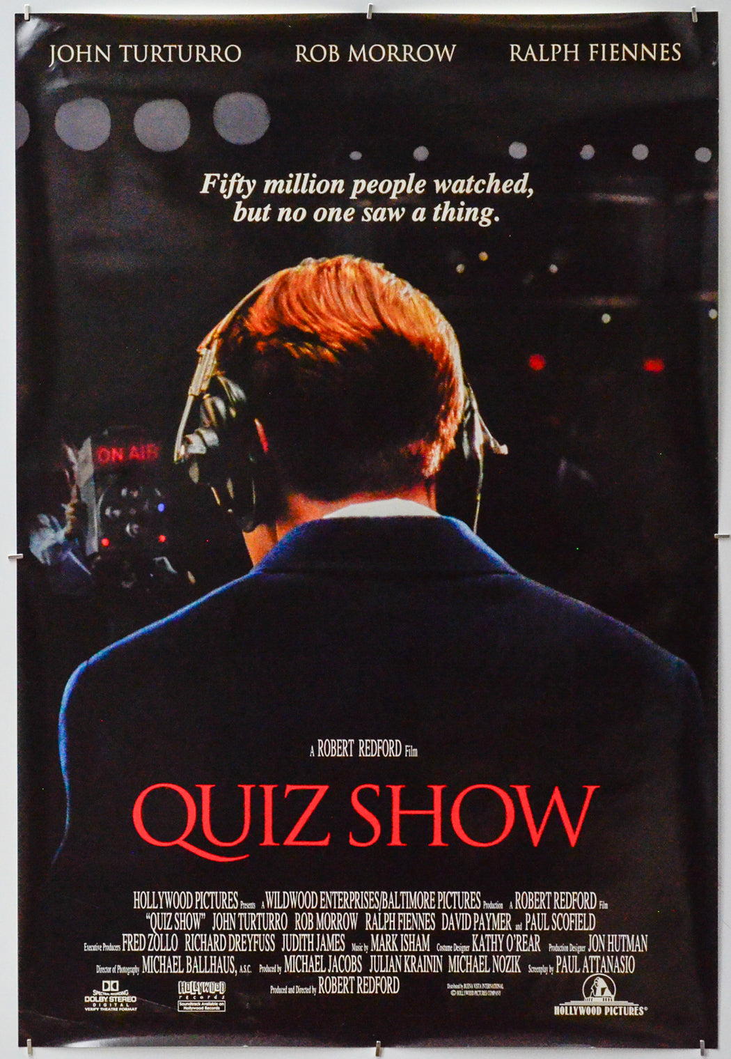 Quiz Show - Original One Sheet Poster - Film Poster - Movie Poster 