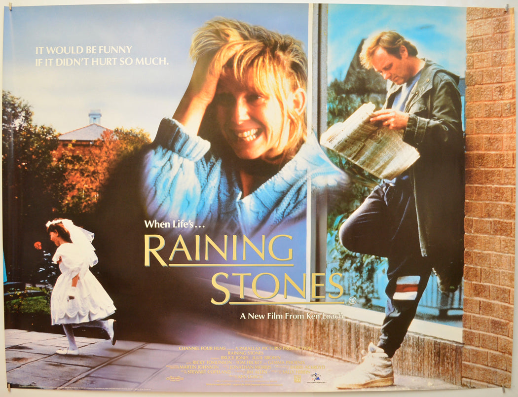 Raining Stones Original Quad Poster - Film Poster - Movie Poster  