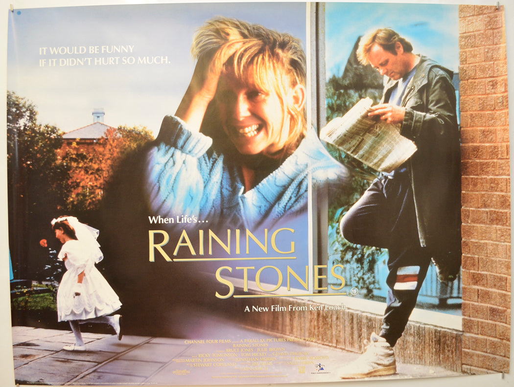 Raining Stones Original Quad Poster - Film Poster - Movie Poster  