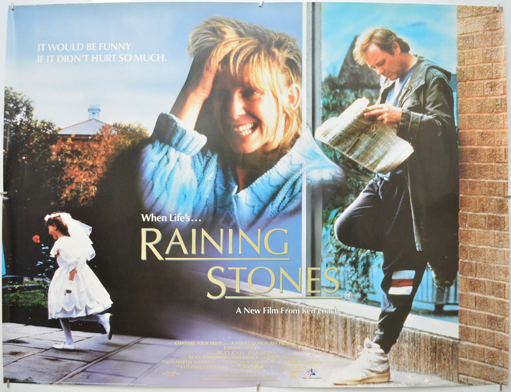 Raining Stones Original Quad Poster - Film Poster - Movie Poster