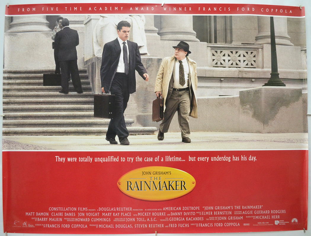 The Rainmaker (a.k.a. John Grisham's The Rainmaker) Original Quad Poster - Film Poster - Movie Poster