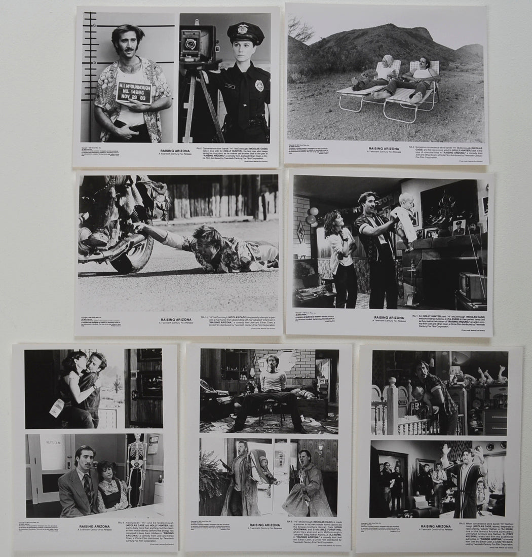 Raising Arizona  7 Original Black And White Press Stills 