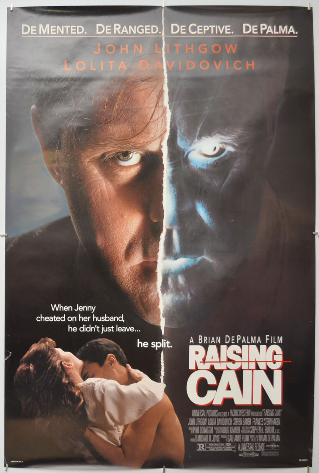 Raising Cain  Original One Sheet Poster - Film Poster - Movie Poster