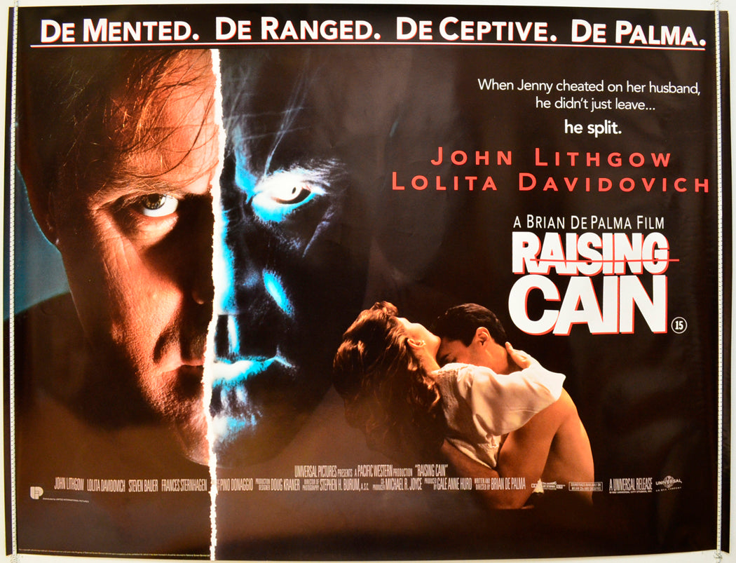 Raising Cain  Original British Quad Poster - Film Poster - Movie Poster 