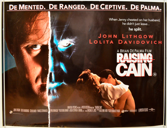 Raising Cain  Original British Quad Poster - Film Poster - Movie Poster 