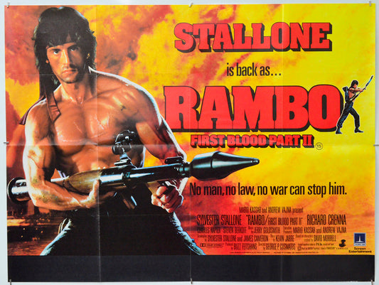 Rambo : First Blood Part II - Original Quad Poster - Film Poster - Movie Poster