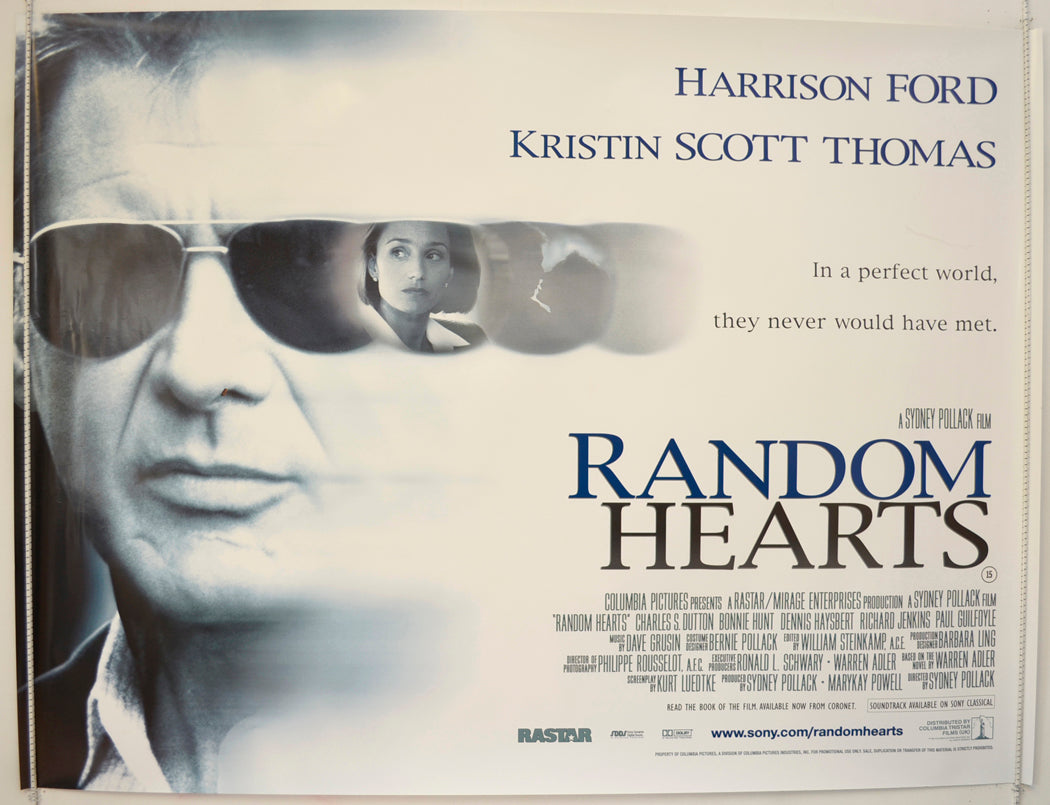 Random Hearts   Original Quad Poster - Film Poster - Movie Poster 