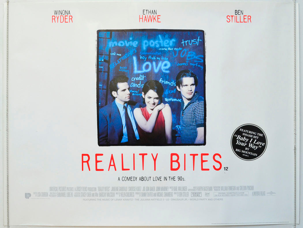 Reality Bites  Original British Quad Poster - Film Poster - Movie Poster