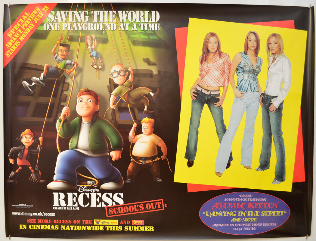 Recess : School's Out  (Soundtrack Version) Original Quad Poster - Film Poster - Movie Poster