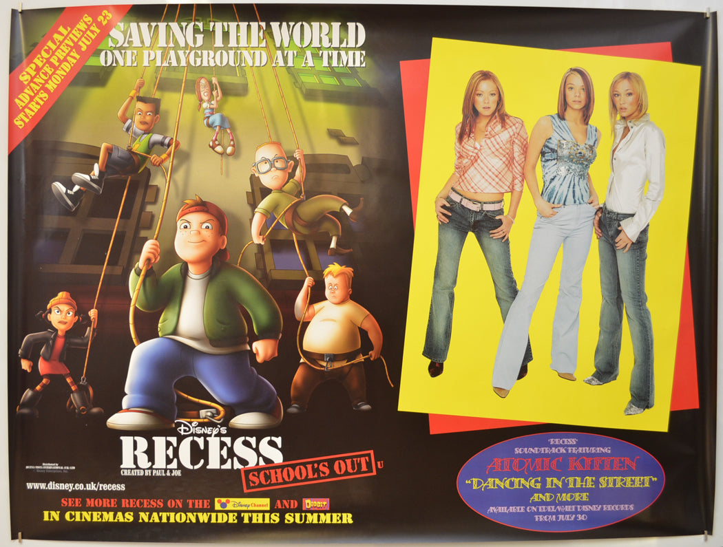 Recess : School's Out  (Soundtrack Version) Original Quad Poster - Film Poster - Movie Poster