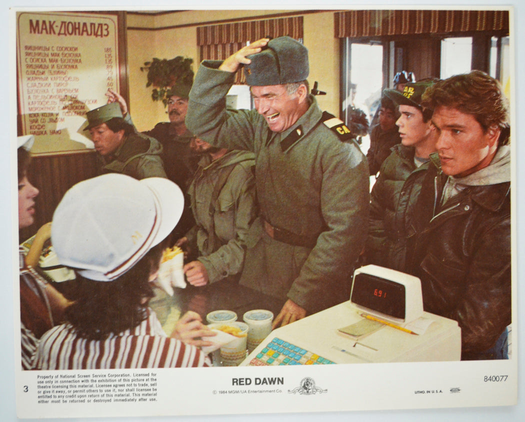 RED DAWN (Card 3) Cinema Set of Colour FOH Stills / Lobby Cards 