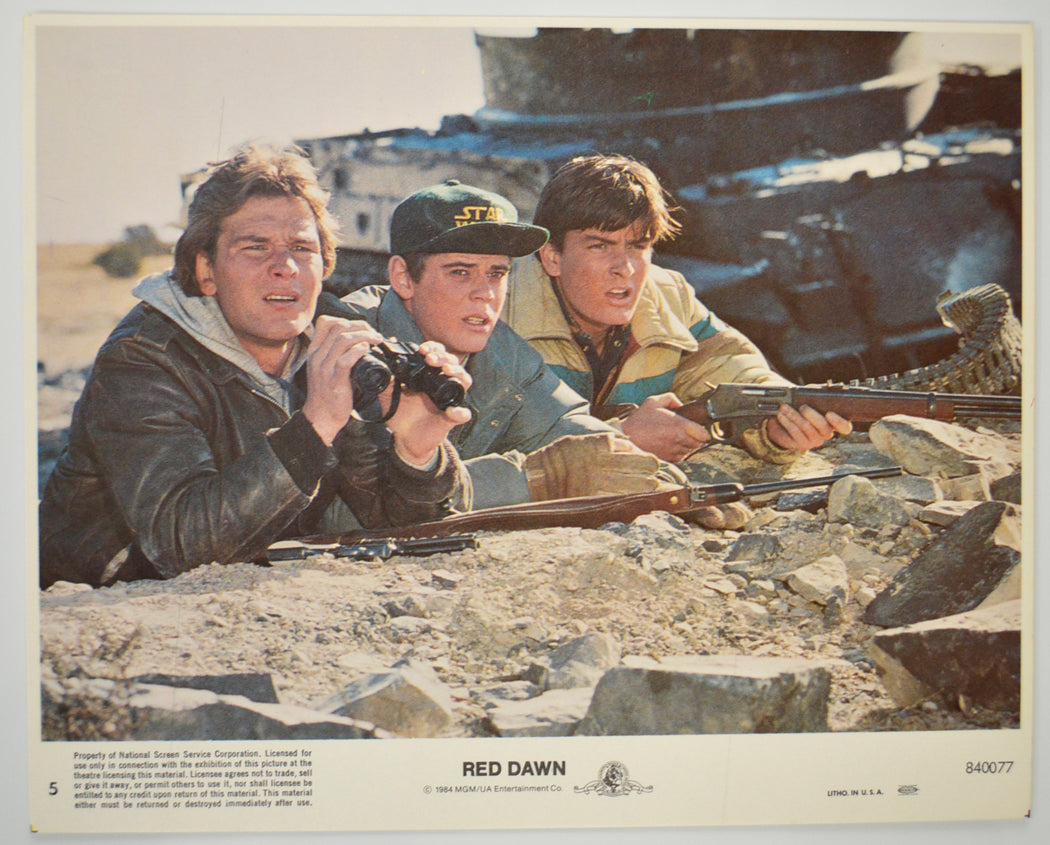 RED DAWN (Card 5) Cinema Set of Colour FOH Stills / Lobby Cards 