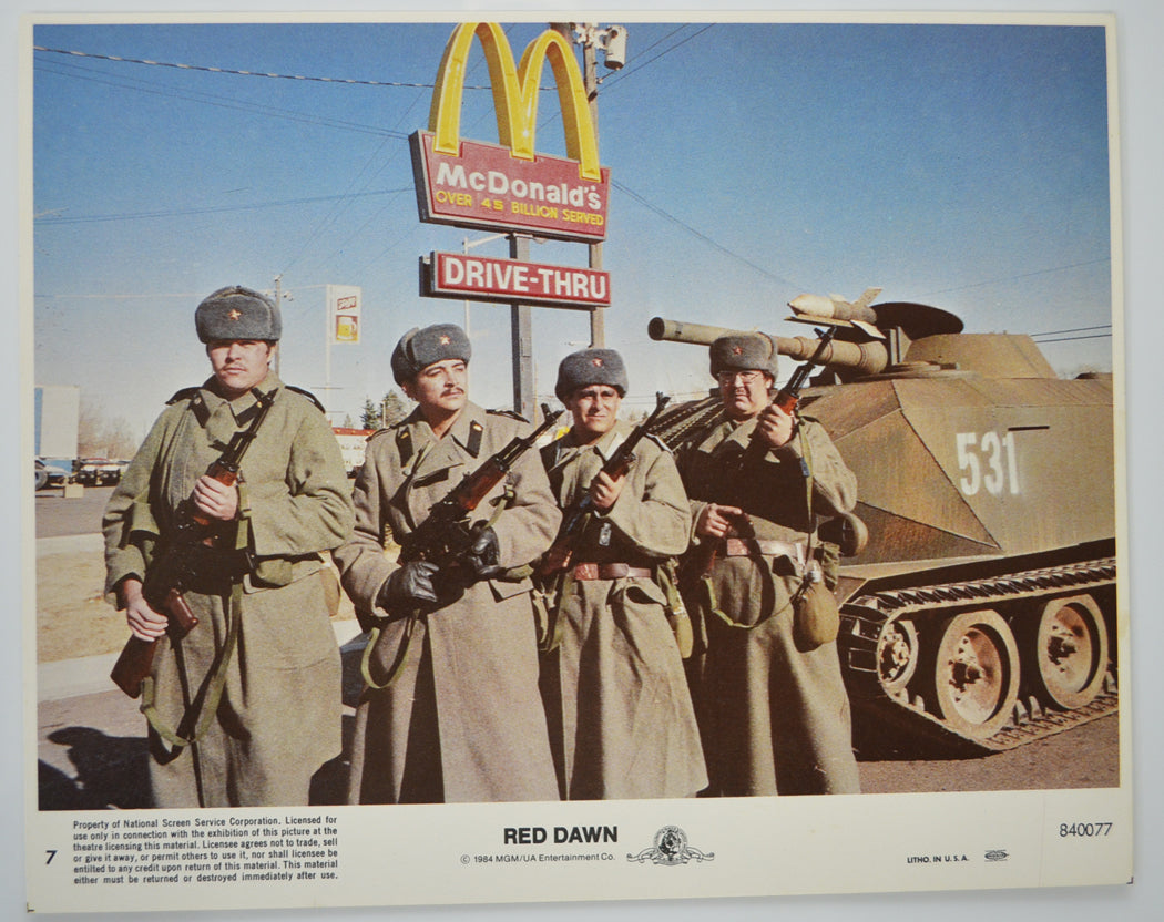 RED DAWN (Card 7) Cinema Set of Colour FOH Stills / Lobby Cards 