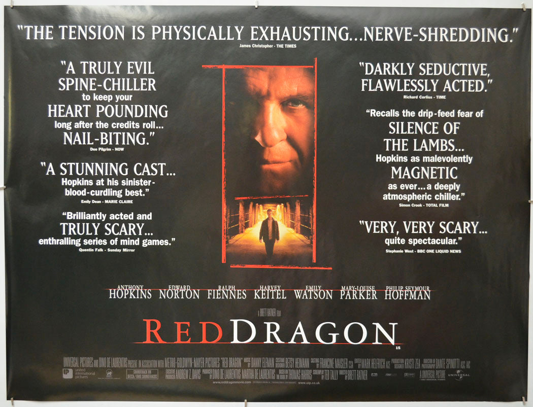 Red Dragon (Reviews Version ) Original Quad Poster - Film Poster - Movie Poster - Cinema Poster