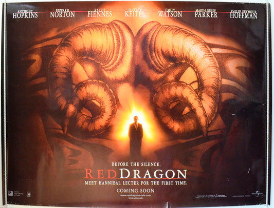 Red Dragon  (Teaser / Advance Version)   Original British Quad Poster - Film Poster - Movie Poster 