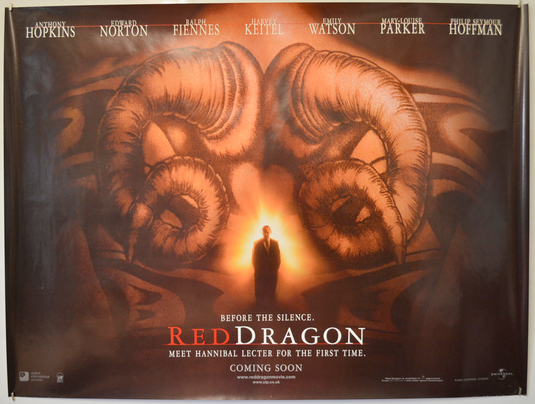 Red Dragon  (Teaser / Advance Version) Original Quad Poster - Film Poster - Movie Poster