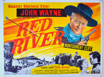 Red River  (Poster re-release circa 1952)   Original British Quad Poster - Movie Poster