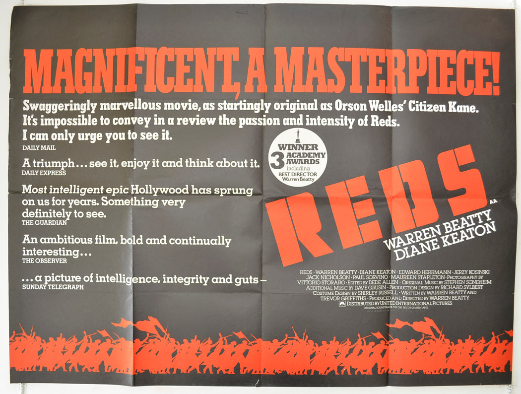 REDS Original Quad Poster - Film Poster - Movie Poster  