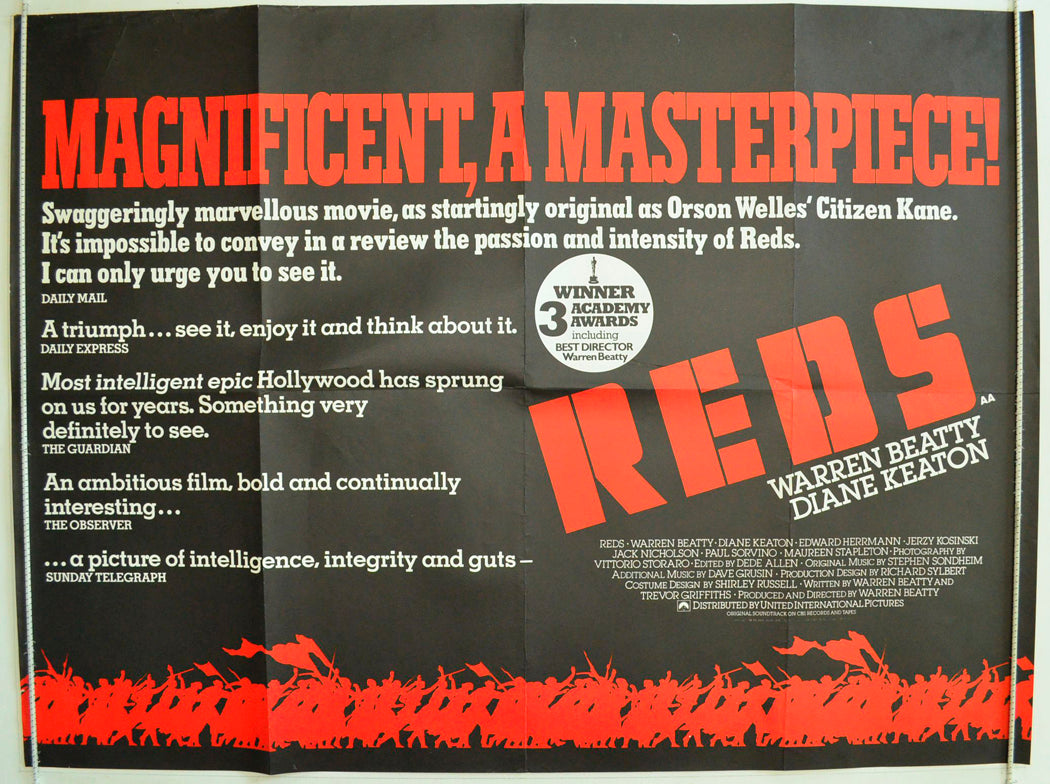 REDS Original British Quad Poster - Film Poster - Movie Poster 