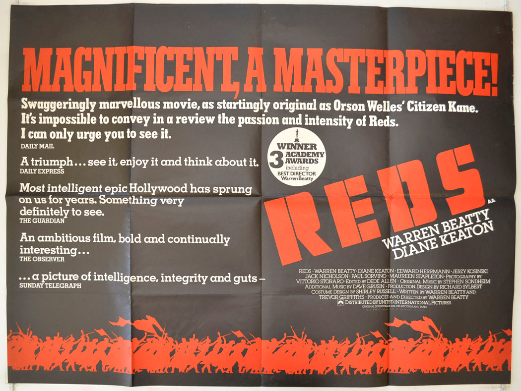 REDS Original Quad Poster - Film Poster - Movie Poster  