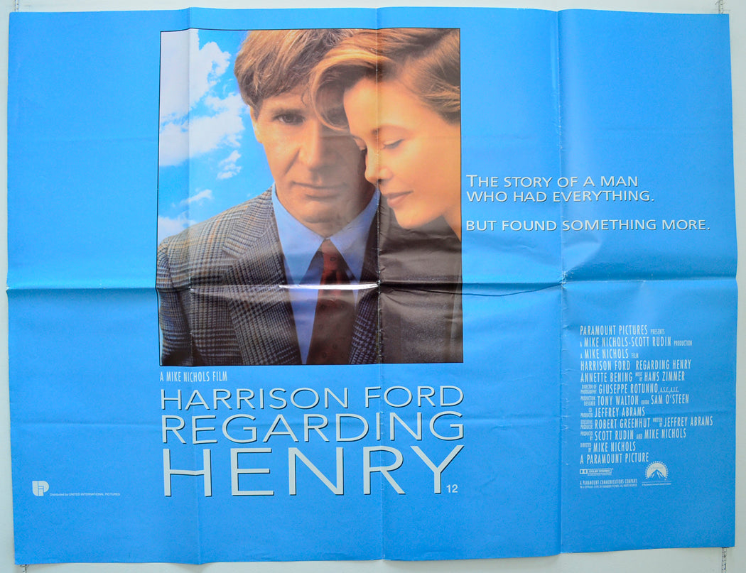 Regarding Henry Original Quad Poster - Film Poster - Movie Poster  