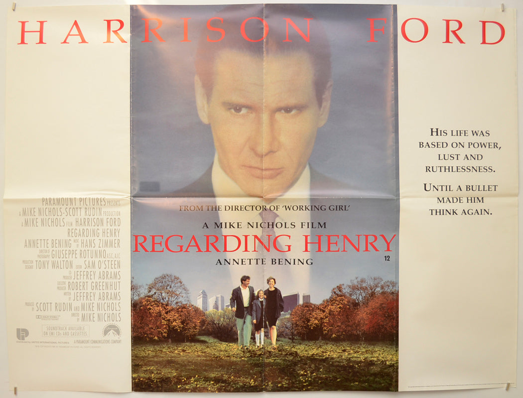 Regarding Henry Original Quad Poster - Film Poster - Movie Poster