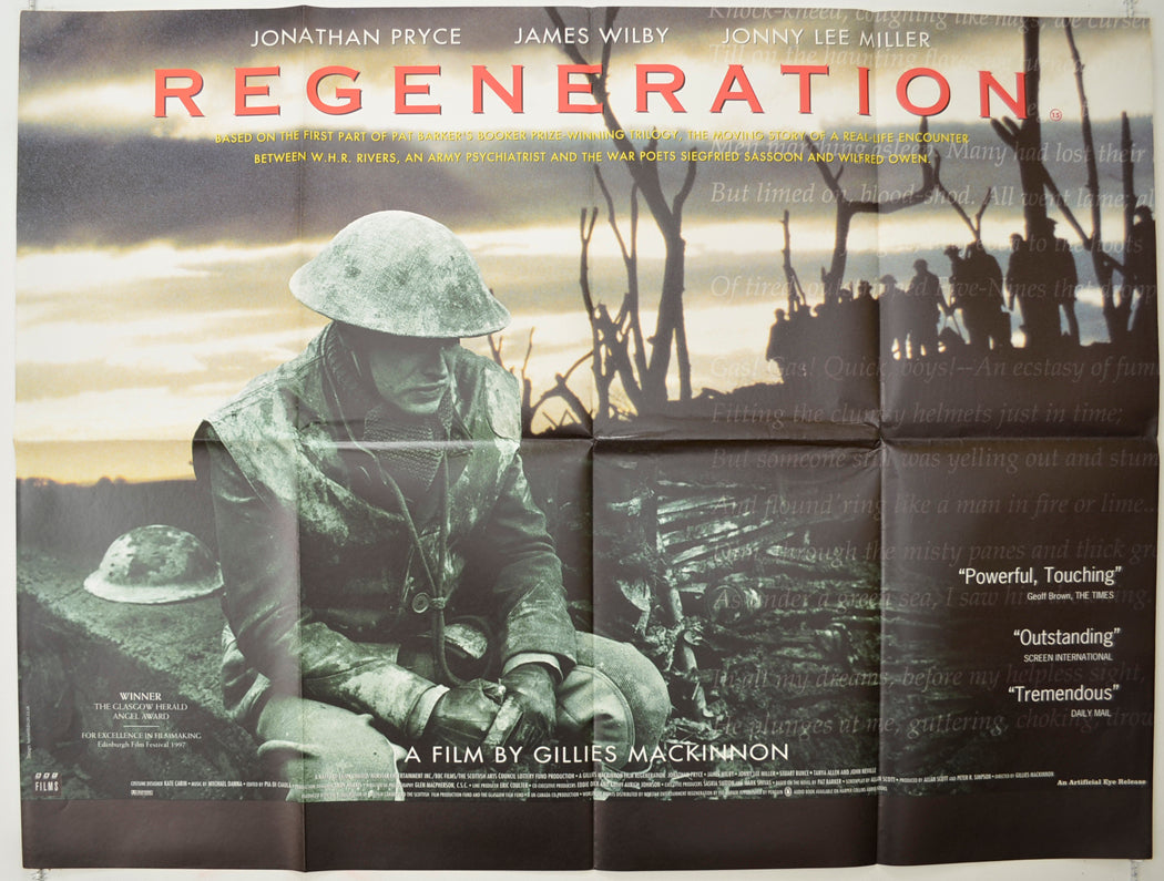 Regeneration  (a.k.a. Behind The Lines)  Original Quad Poster - Film Poster - Movie Poster 