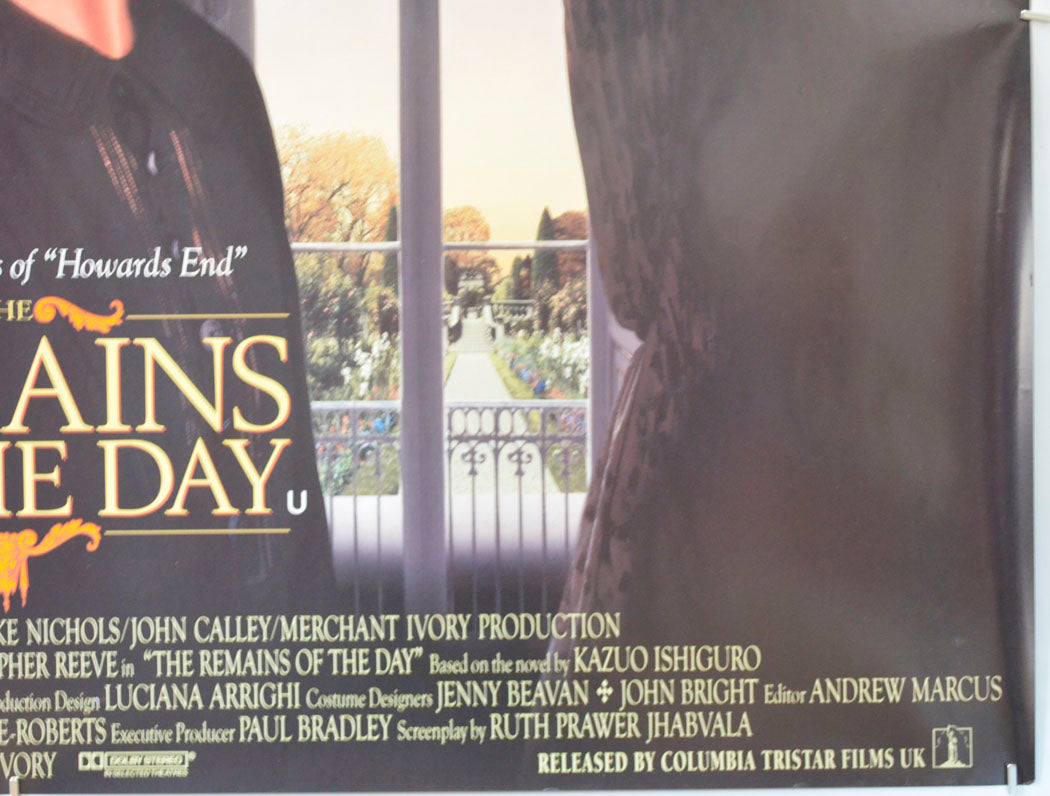 THE REMAINS OF THE DAY (Bottom Right) Cinema Quad Movie Poster 