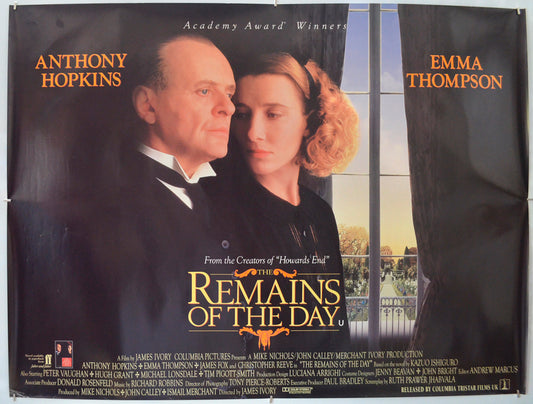 The Remains Of The Day Original Quad Poster - Film Poster - Movie Poster