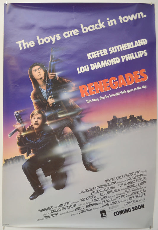 Renegades Original One Sheet Poster - Film Poster - Movie Poster  