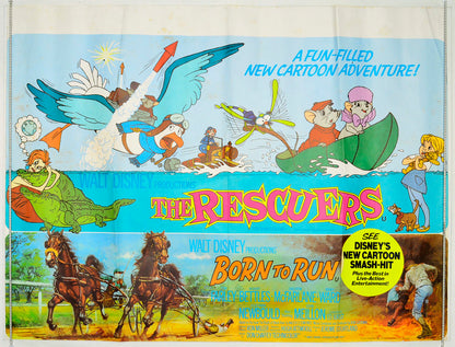 The Rescuers / Born To Run   (Double Bill) Original British Quad Poster - Film Poster - Movie Poster