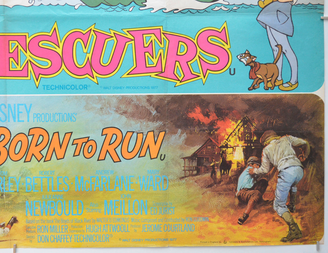 THE RESCUERS / BORN TO RUN (Bottom Right) Cinema Quad Movie Poster 