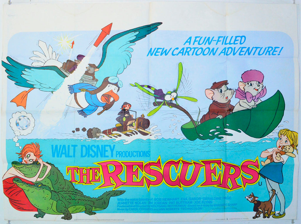 The Rescuers Original British Quad Poster - Film Poster - Movie Poster 