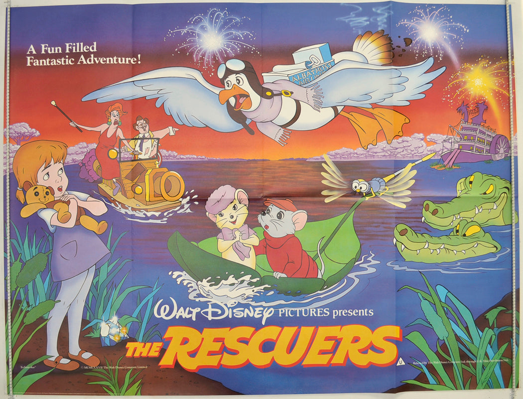 The Rescuers  (1984 re-release)  Original Quad Poster - Film Poster - Movie Poster 