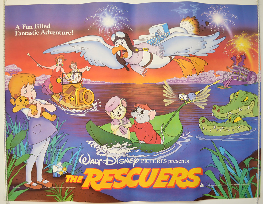 The Rescuers  Original British Quad Poster - Film Poster - Movie Poster 