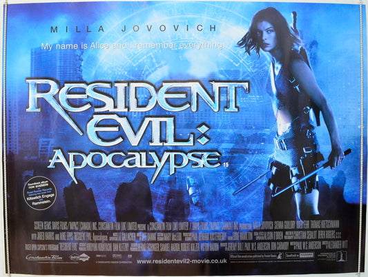 Resident Evil : Apocalypse Original British Quad Poster - Film Poster - Movie Poster 