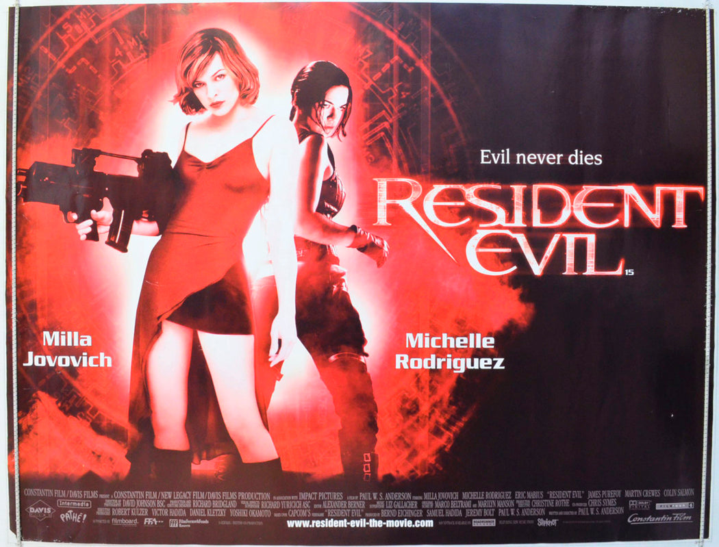 Resident Evil Original British Quad Poster - Film Poster - Movie Poster 