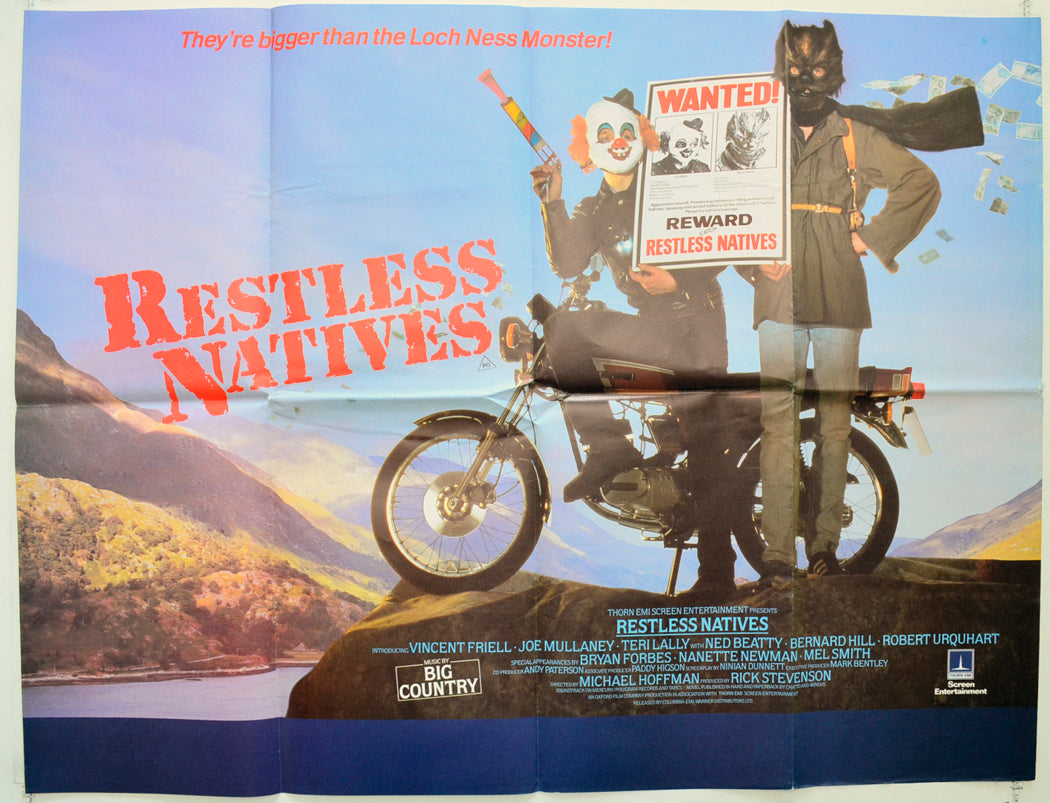 Restless Natives Original Quad Poster - Film Poster - Movie Poster  