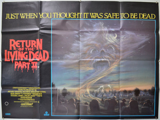 Return Of The Living Dead Part II Original Quad Poster - Film Poster - Movie Poster