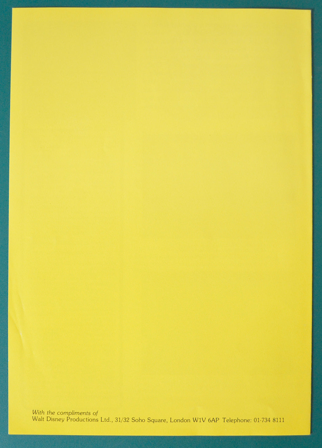 RETURN TO OZ – Cinema Exhibitors Synopsis / Credits Booklet - Back