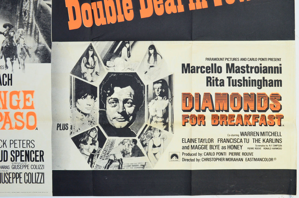 REVENGE IN EL PASO / DIAMONDS FOR BREAKFAST (Bottom Right) Cinema Quad Movie Poster 