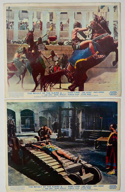 Revolt Of The Slaves (a.k.a. La rivolta degli schiavi)  2 Original Colour Front Of House Stills / 8x10 Lobby Cards