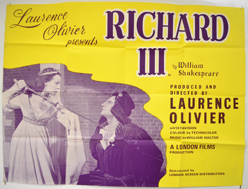 Richard III  (Late 1960’s / early 70’s re-release)   Original Quad Poster - Film Poster - Movie Poster