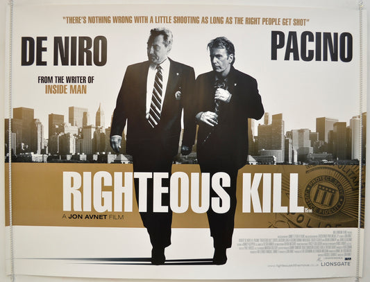 Righteous Kill  Original Quad Poster - Film Poster - Movie Poster